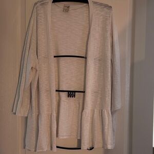 Terra & Sky White Open-Front Lightweight Cardigan